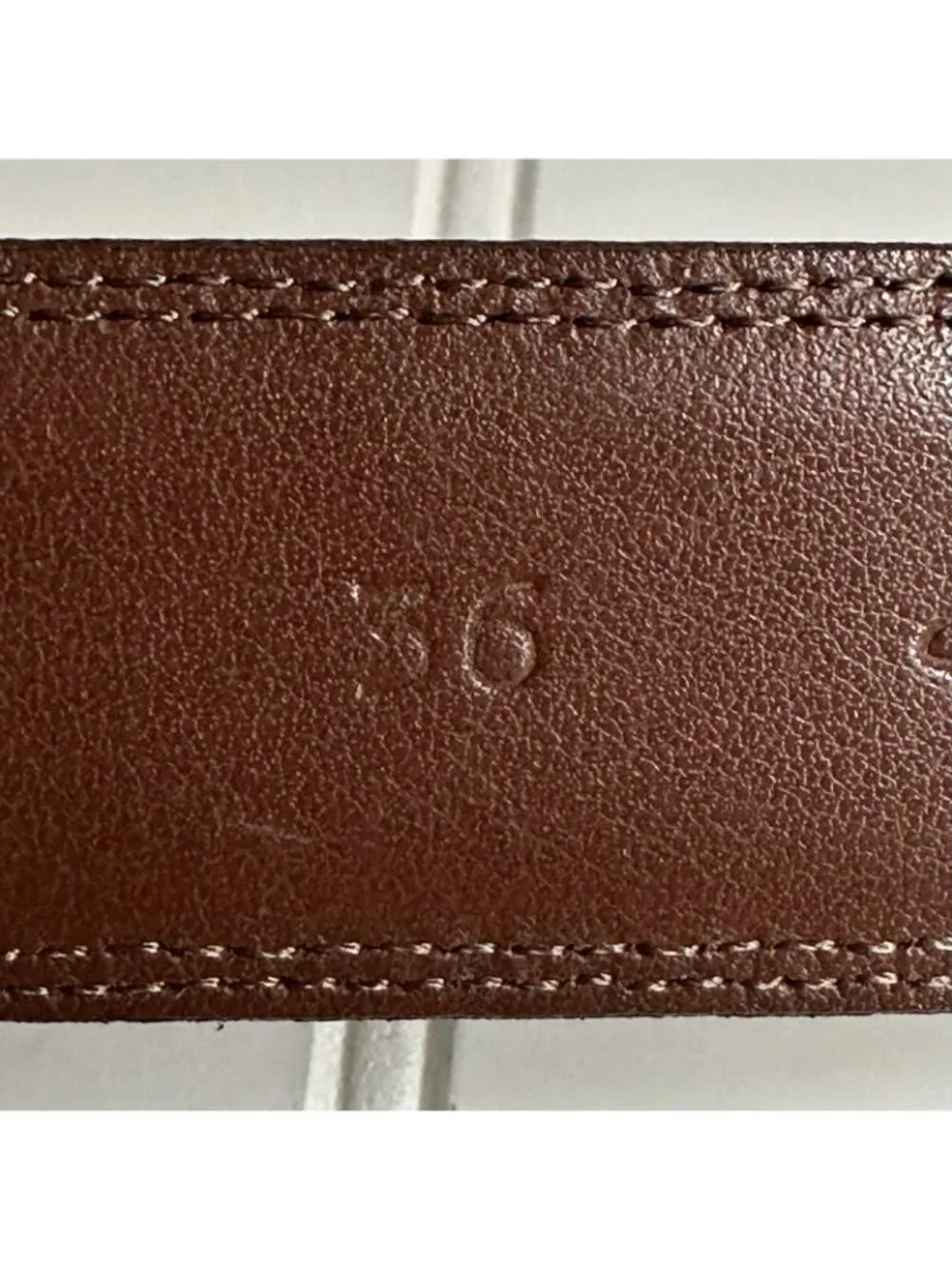 Torino Men's Belt 36 Brown Aniline Kipskin Shoulders Leather Silver Buckle USA